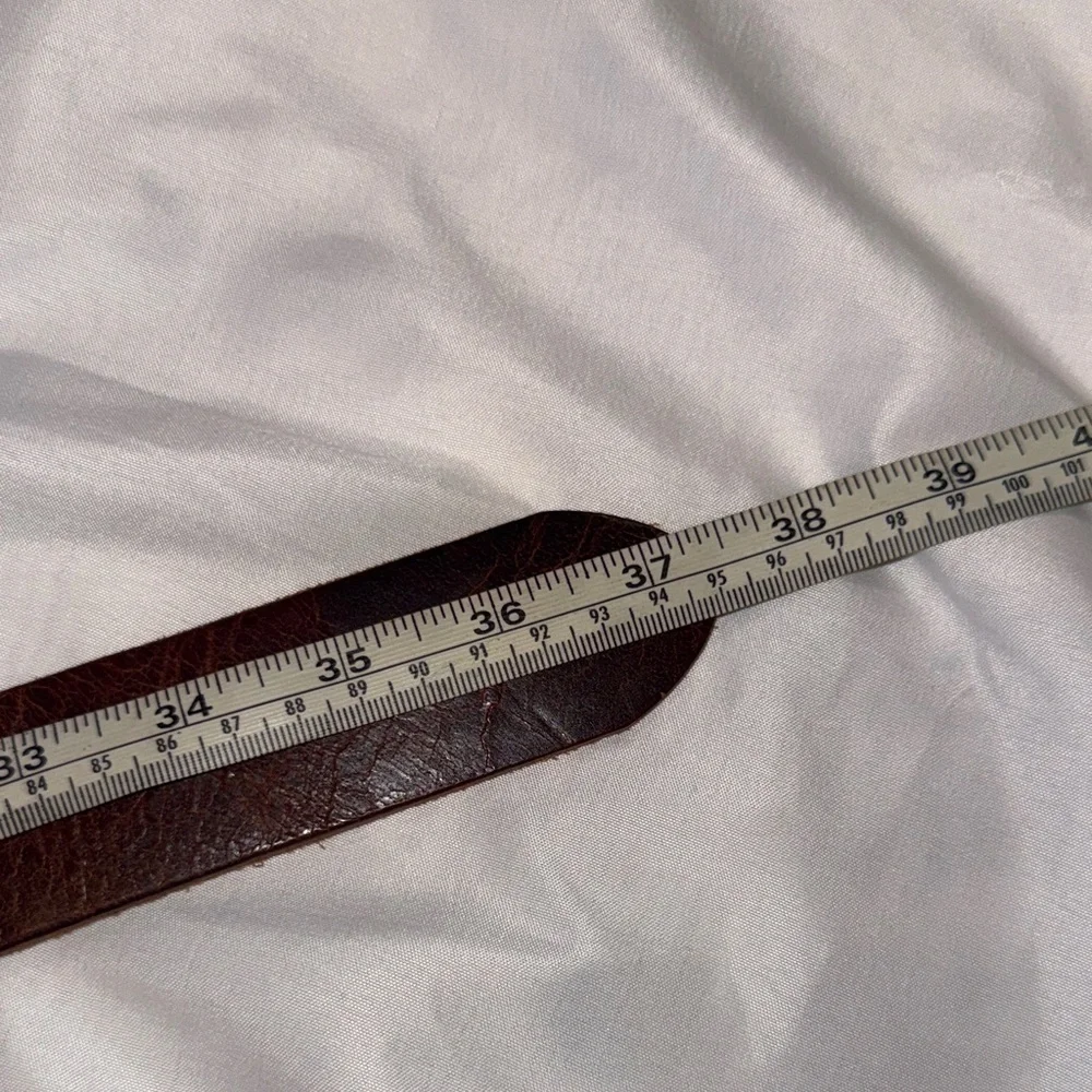 Silver Jeans Men's Distressed Brown Leather Belt with Metal Buckle